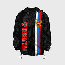 Куртка с капюшоном детская Russia black style, цвет: 3D-черный