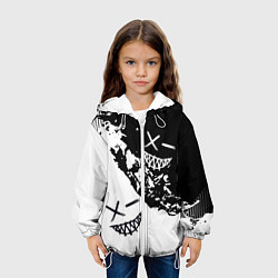 Куртка с капюшоном детская Smile - black and white, цвет: 3D-белый — фото 2