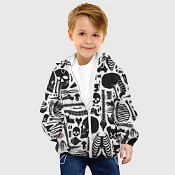 Куртка с капюшоном детская Human osteology, цвет: 3D-белый — фото 2