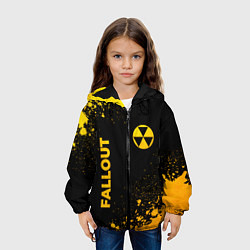 Куртка с капюшоном детская Fallout - gold gradient: надпись, символ, цвет: 3D-черный — фото 2