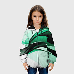 Куртка с капюшоном детская White green black, цвет: 3D-черный — фото 2