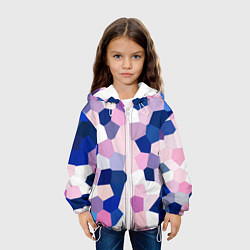 Куртка с капюшоном детская Мозаика абстракция, цвет: 3D-белый — фото 2