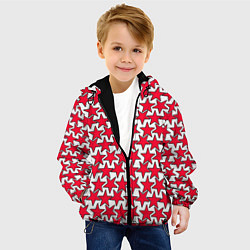 Куртка с капюшоном детская Ретро звёзды красные, цвет: 3D-черный — фото 2