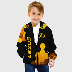 Куртка с капюшоном детская Lexus - gold gradient: надпись, символ, цвет: 3D-черный — фото 2