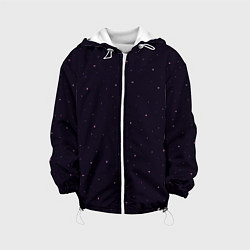 Куртка с капюшоном детская Абстракция ночь тёмно-фиолетовый, цвет: 3D-белый