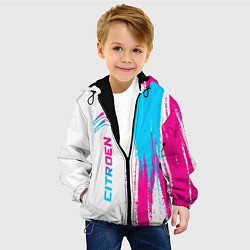 Куртка с капюшоном детская Citroen neon gradient style: по-вертикали, цвет: 3D-черный — фото 2