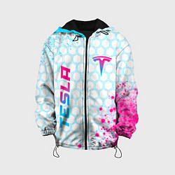 Детская куртка Tesla neon gradient style: надпись, символ