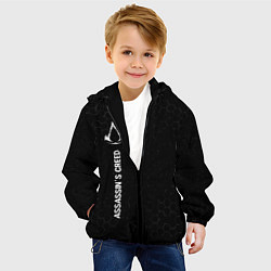 Куртка с капюшоном детская Assassins Creed glitch на темном фоне: по-вертикал, цвет: 3D-черный — фото 2