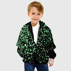 Куртка с капюшоном детская Green pixel, цвет: 3D-черный — фото 2