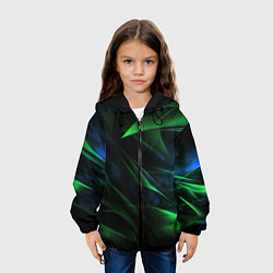 Куртка с капюшоном детская Dark green background, цвет: 3D-черный — фото 2