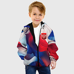 Куртка с капюшоном детская Красный герб России, цвет: 3D-черный — фото 2