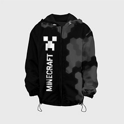 Куртка с капюшоном детская Minecraft glitch на темном фоне: по-вертикали, цвет: 3D-черный