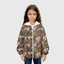 Куртка с капюшоном детская Рисунки коллаж, цвет: 3D-белый — фото 2