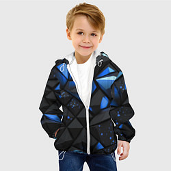 Куртка с капюшоном детская Blue black texture, цвет: 3D-белый — фото 2