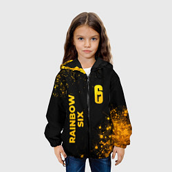 Куртка с капюшоном детская Rainbow Six - gold gradient: надпись, символ, цвет: 3D-черный — фото 2