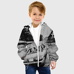 Куртка с капюшоном детская Тойота ae 86 - Инициал ди, цвет: 3D-белый — фото 2