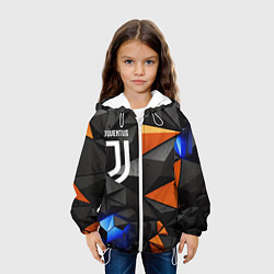 Куртка с капюшоном детская Juventus orange black style, цвет: 3D-белый — фото 2