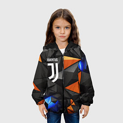 Куртка с капюшоном детская Juventus orange black style, цвет: 3D-черный — фото 2