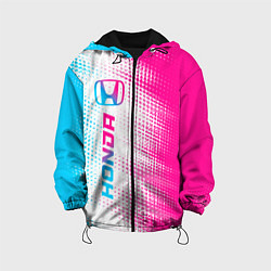 Куртка с капюшоном детская Honda neon gradient style: по-вертикали, цвет: 3D-черный