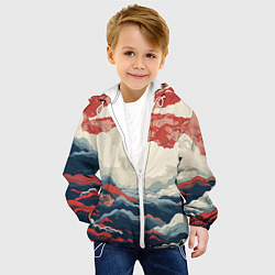 Куртка с капюшоном детская Японская живопись, цвет: 3D-белый — фото 2