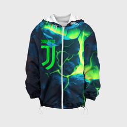 Куртка с капюшоном детская Juventus green neon, цвет: 3D-белый