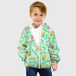 Куртка с капюшоном детская Я подарок для мамы и папы - текст паттерн, цвет: 3D-белый — фото 2