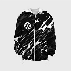 Куртка с капюшоном детская Volkswagen - острые линии, цвет: 3D-белый