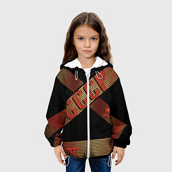 Куртка с капюшоном детская СССР полосы градиент, цвет: 3D-белый — фото 2