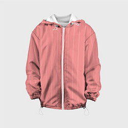Куртка с капюшоном детская Благородный розовый полосатый, цвет: 3D-белый
