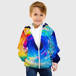 Куртка с капюшоном детская Портал водоворот в иное измерение, цвет: 3D-белый — фото 2