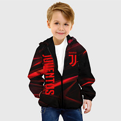 Куртка с капюшоном детская Juventus black red logo, цвет: 3D-черный — фото 2