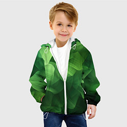 Куртка с капюшоном детская Green lighting background, цвет: 3D-белый — фото 2