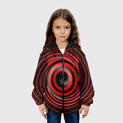 Куртка с капюшоном детская Красно-черный вихрь, цвет: 3D-черный — фото 2