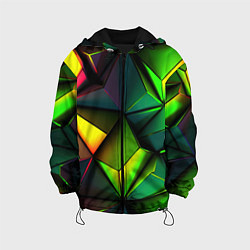 Детская куртка Зеленые абстрактные треугольники