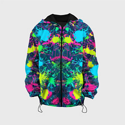Куртка с капюшоном детская Colorful blots - expressionism - vogue, цвет: 3D-черный