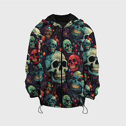Куртка с капюшоном детская Милый skull, цвет: 3D-черный