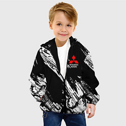 Куртка с капюшоном детская Mitsubishi - белый пятна, цвет: 3D-черный — фото 2