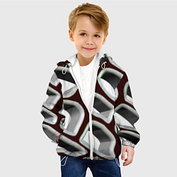 Куртка с капюшоном детская Объемная сеть, цвет: 3D-белый — фото 2