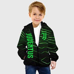 Куртка с капюшоном детская Juventus 2 green logo, цвет: 3D-черный — фото 2