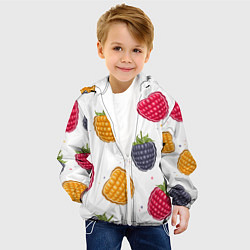 Куртка с капюшоном детская Разноцветная малина, цвет: 3D-белый — фото 2