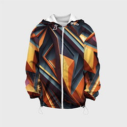 Куртка с капюшоном детская Разноцветная 3D геометрия узоров метавселенной, цвет: 3D-белый