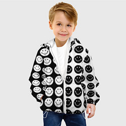 Куртка с капюшоном детская Smiley black and white, цвет: 3D-белый — фото 2