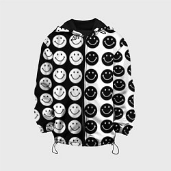 Куртка с капюшоном детская Smiley black and white, цвет: 3D-черный