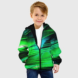 Куртка с капюшоном детская Green light background, цвет: 3D-черный — фото 2