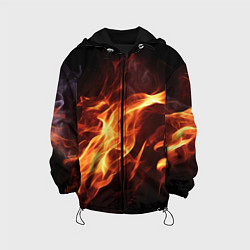 Куртка с капюшоном детская Огненный фон, цвет: 3D-черный