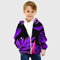 Куртка с капюшоном детская Floral composition - neon, цвет: 3D-белый — фото 2