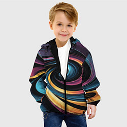 Куртка с капюшоном детская Gradient vortex, цвет: 3D-черный — фото 2