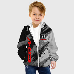 Куртка с капюшоном детская Honda cr-v - Монохром, цвет: 3D-белый — фото 2