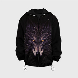 Куртка с капюшоном детская Волк в кромешной темноте, цвет: 3D-черный