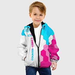 Куртка с капюшоном детская Counter-Strike 2 neon gradient style: по-вертикали, цвет: 3D-черный — фото 2
